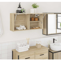 vidaXL Bathroom Wall Cabinet Sonoma Oak 80x25x40 cm Engineered Wood
