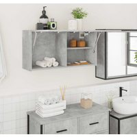 vidaXL Bathroom Wall Cabinet Concrete Grey 80x25x40 cm Engineered Wood