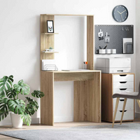 vidaXL Desk with Shelf Sonoma Oak 78.5 x 37 x 154.5 cm Engineered Wood