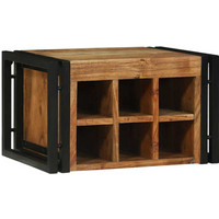 vidaXL Wine Rack Brown and Black 46 x 35 x 27.5 cm Solid Acacia wood
