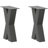 vidaXL Coffee Table Legs X-Shaped 2 pcs Anthracite 38x(42-43) cm Steel