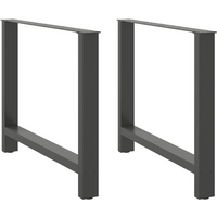 vidaXL Dining Table Legs Anthracite 2 pcs 90x(72-73) cm Steel