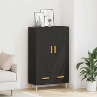 vidaXL Highboard Black Oak 70 x 31 x 115 cm Engineered Wood