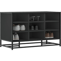 vidaXL Shoe Bench Black 84x40x53.5 cm Engineered Wood and Metal