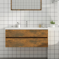 vidaXL Sink Cabinet Smoked Oak 100x38.5x45 cm Engineered Wood