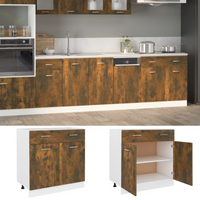 vidaXL Drawer Bottom Cabinet Lyon Smoked Oak 80x46x81.5 cm Engineered Wood