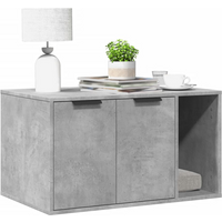vidaXL Cat Litter Box Enclosure Concrete Grey 80x50x45 cm Engineered Wood