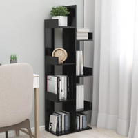 vidaXL Book Cabinet Black 48x25.5x140 cm Engineered Wood