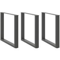 vidaXL Dining Table Legs U-Shaped 3 pcs Anthracite 80x(72-73) cm Steel