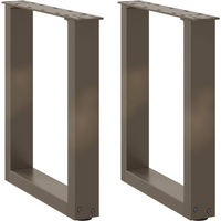 vidaXL Coffee Table Legs U-Shaped 2 pcs Natural Steel 38x(42-43) cm Steel