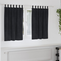 vidaXL Curtains with Curtains 2 pcs Black 140 x 140 cm Velvet