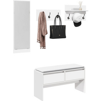 vidaXL 4 Piece Hallway Furniture Set White Engineered Wood
