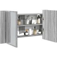 vidaXL LED Bathroom Mirror Cabinet Grey Sonoma 80x12x45 cm Acrylic