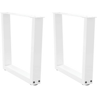 vidaXL Coffee Table Legs V-Shape 2 pcs White 50x(42-43.3) cm Steel