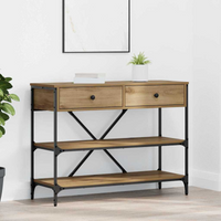 vidaXL Console Table with Drawer with Shelf Other Brown Wood