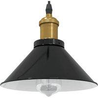 vidaXL Pendant Lamp Height Adjustable E27 Gloss Black Ø 22 cm Metal