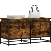 vidaXL Storage Box with Lid Smoked Oak 100x40x51.5 cm Engineered Wood