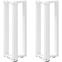 vidaXL Console Table Legs T-Shaped 2 pcs White 38x25x(72-73) cm Steel
