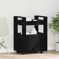 vidaXL Kitchen Trolley Black oak 60 x 45 x 80 cm Engineered wood