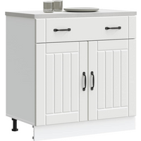 vidaXL Kitchen Base Cabinet Lucca White Engineered Wood