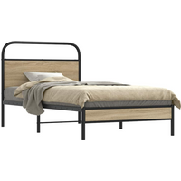 vidaXL Bed Frame Without Mattress 90x190 cm Smoked Oak Engineered Wood