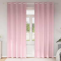vidaXL Blackout Curtains with Rings 2 pcs Baby Pink 260 x 140 cm