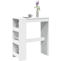 vidaXL Bar Table with Racks White 90x40x103.5 cm Engineered Wood