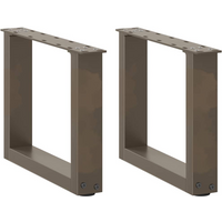 vidaXL Coffee Table Legs U-Shaped 2 pcs Natural Steel 40x(30-31) cm Steel