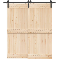 vidaXL Sliding Door Hardware Kit 200 cm Steel Black