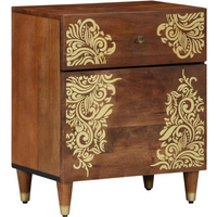 vidaXL Bedside Cabinet Honey brown 50 x 33 x 60 cm Solid Mango Wood