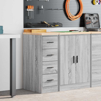 vidaXL Garage Storage Cabinet Grey Sonoma 30x51x85 cm Solid Wood Pine