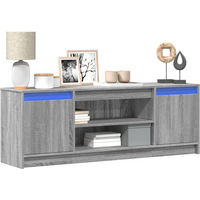 vidaXL TV Cabinet with LED Grey Sonoma 139.5x34x50 cm Engineered Wood