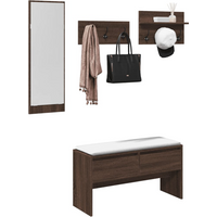 vidaXL 4 Piece Hallway Furniture Set Brown Oak Engineered Wood