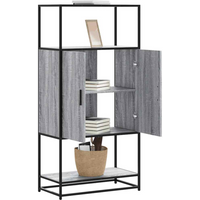 vidaXL Highboard Grey Sonoma 68x35x139 cm Engineered Wood and Metal