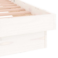 vidaXL LED Bed Frame without Mattress White 90x200 cm Solid Wood