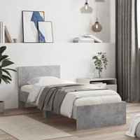 vidaXL Bed Frame without Mattress with Headboard Concrete Grey 90x190 cm Single