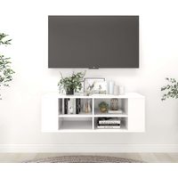 vidaXL Wall-Mounted TV Cabinet White 102x35x35 cm Engineered Wood