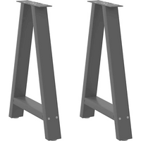 vidaXL Dining Table Legs A-Shaped 2 pcs Black 50x(72-73) cm Steel