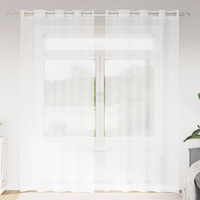 vidaXL Voile Curtain with Curtains 2 pcs White 225 x 140 cm Polyester