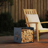vidaXL Firewood Rack Anthracite 40x40x40 cm Cold-rolled steel