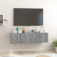 vidaXL TV Cabinet Set 2 pcs Grey 60 x 30 x 30 cm Engineered Wood