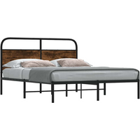 vidaXL Bed Frame Without Mattress 120x200 cm Smoked Oak Engineered Wood