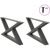 vidaXL Coffee Table Legs 2 pcs Anthracite 70x(30-31.3) cm Steel
