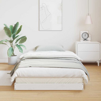 vidaXL Floor Bed Frame White 223.5 x 104 x 9 cm Solid Pine Wood