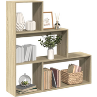 vidaXL Room Divider Bookcase 3-Tier Sonoma Oak 123x29x123 cm Engineered Wood