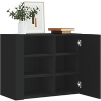 vidaXL Wall Cabinet Black 75x35x60 cm Engineered Wood