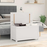 vidaXL Storage Box White 80x40x45.5 cm Solid Wood Pine