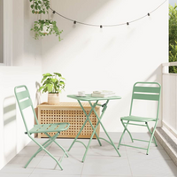 vidaXL Garden Folding Chair Folding 2 pcs Green 55 x 56.5 x 91cm Steel
