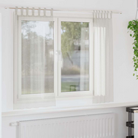 vidaXL Voile Curtain with Curtains 2 pcs Cream 175 x 140 cm Polyester