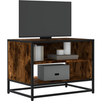vidaXL TV Cabinet Smoked Oak 61x40x46 cm Engineered Wood and Metal